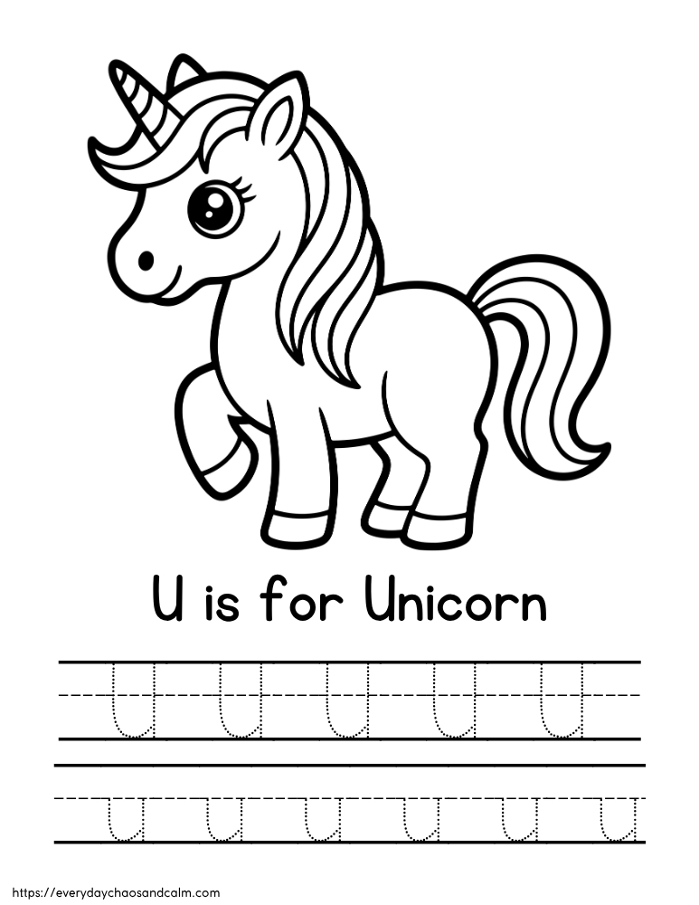 printable letter U worksheet, PDF, instant download, preschool, Kindergarten