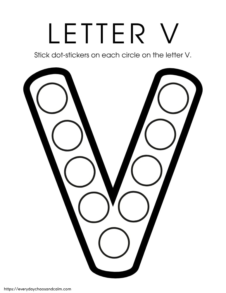 printable letter V worksheet, PDF, instant download, preschool, Kindergarten