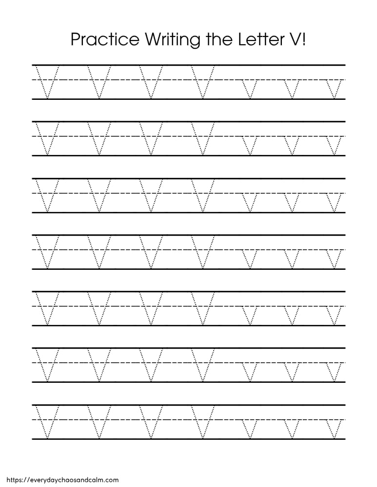 printable letter V worksheet, PDF, instant download, preschool, Kindergarten