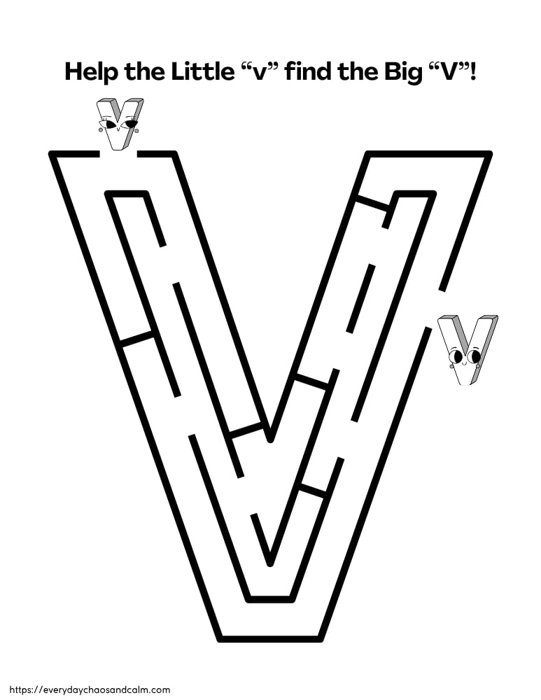 printable letter V worksheet, PDF, instant download, preschool, Kindergarten