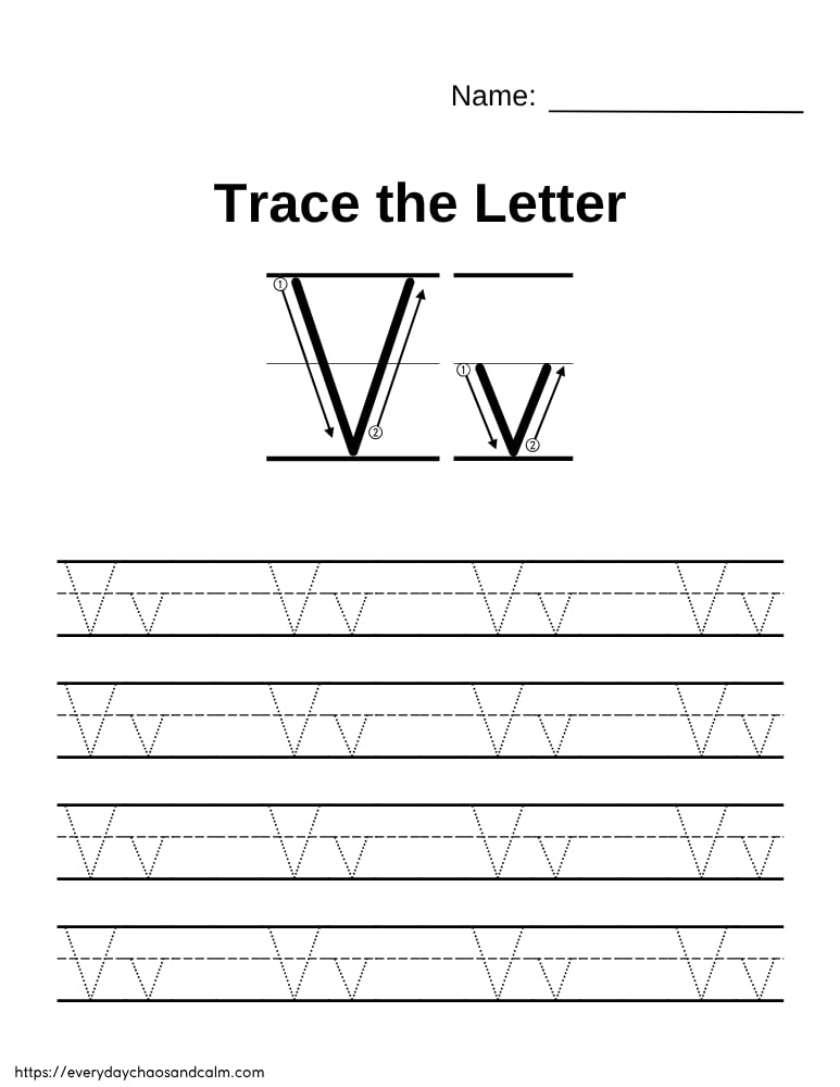 printable letter V worksheet, PDF, instant download, preschool, Kindergarten