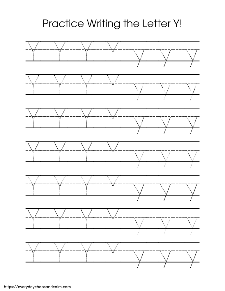 printable letter Y worksheet, PDF, instant download, preschool, Kindergarten