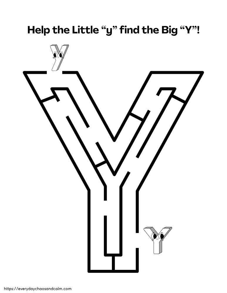 printable letter Y worksheet, PDF, instant download, preschool, Kindergarten