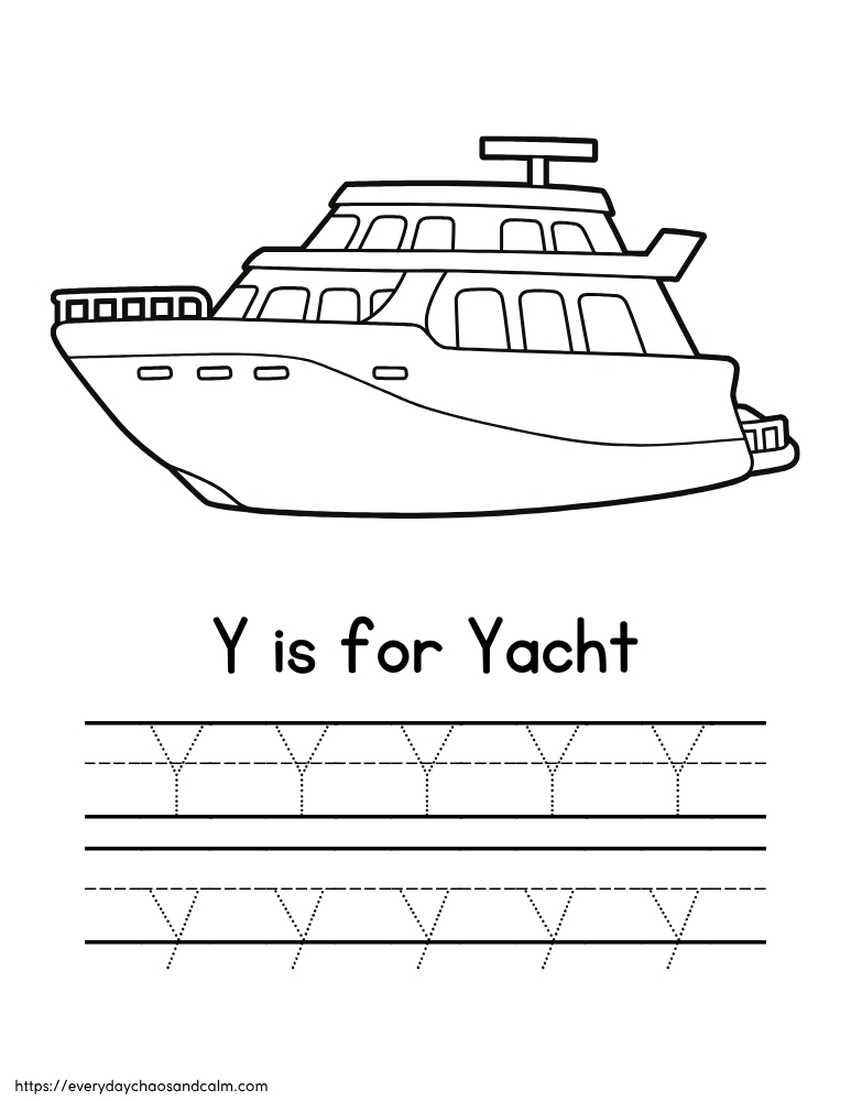 printable letter Y worksheet, PDF, instant download, preschool, Kindergarten
