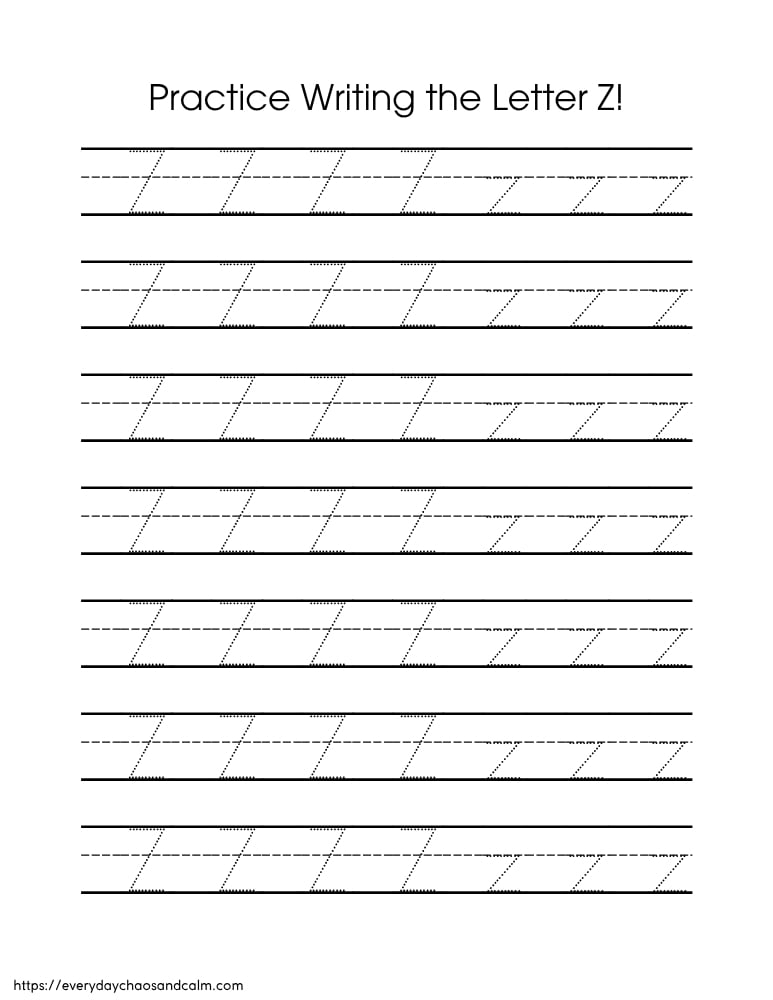 printable letter Z worksheet, PDF, instant download, preschool, Kindergarten