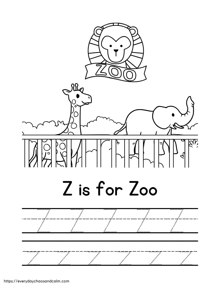 printable letter Z worksheet, PDF, instant download, preschool, Kindergarten