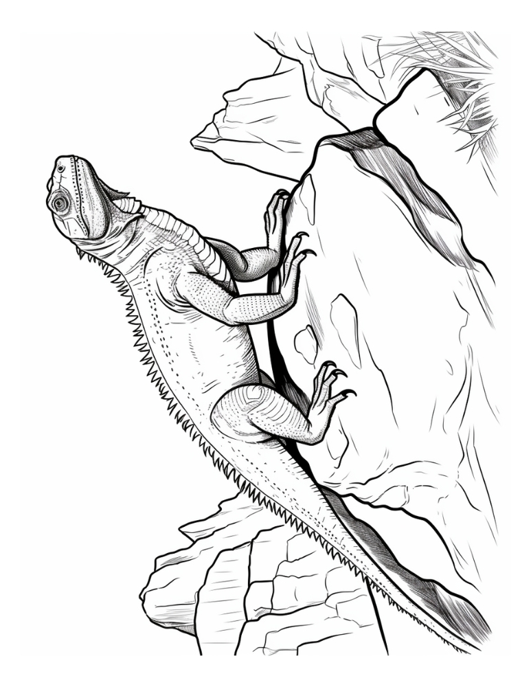 lizard coloring page, PDF, instant download, kids