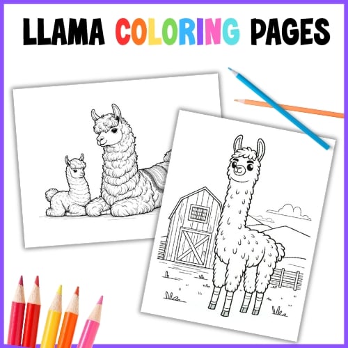 llama coloring pages