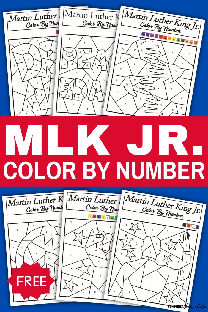 mlk jr color by number text with example pages