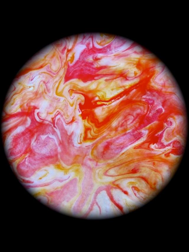 marbled jupiter planet made from paint and starch