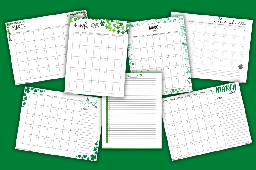printable march 2023 calendar example pages