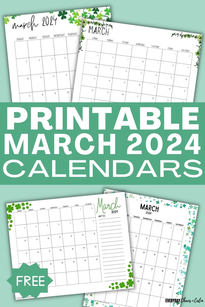 printable march 2024 calendars