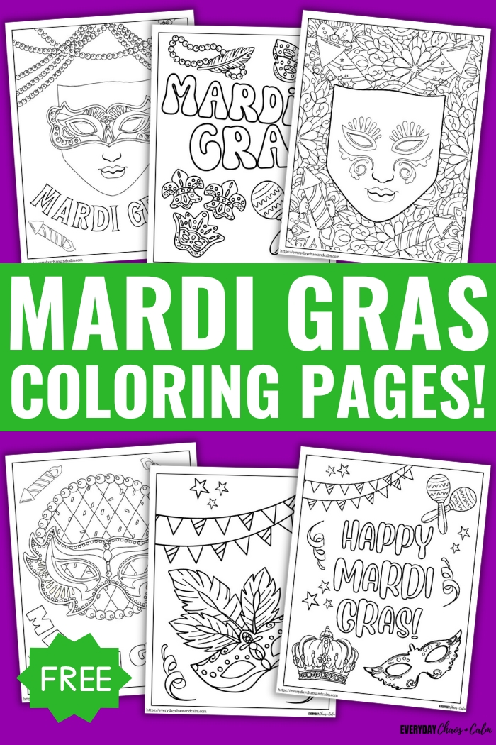 mardi grash coloring pages text with example pages