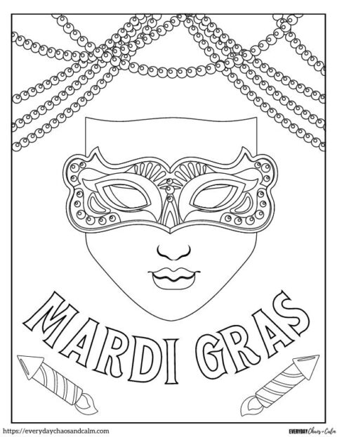 6 Free Mardi Gras Coloring Pages For Kids