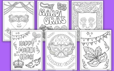 6 Free Mardi Gras Coloring Pages for Kids