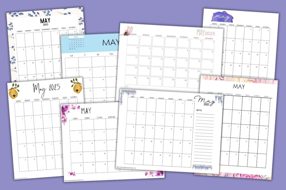 Free Printable May 2025 Calendars