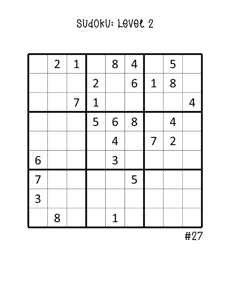 full-page printable medium sudoku puzzles, large format intermediate number puzzle, clear activity worksheet, PDF, instant download