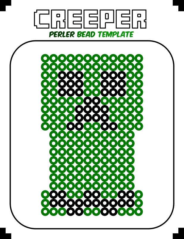 printable minecraft perler bead pattern- creeper
