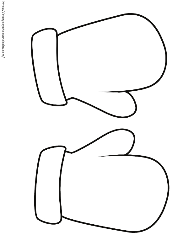 printable mitten template for crafts and decoration
