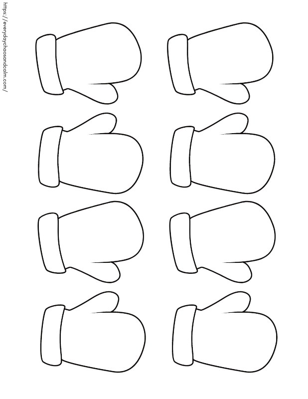 printable mitten template for crafts and decoration