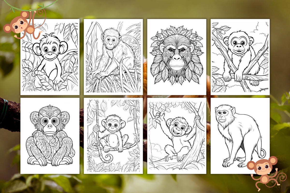 monkey coloring pages