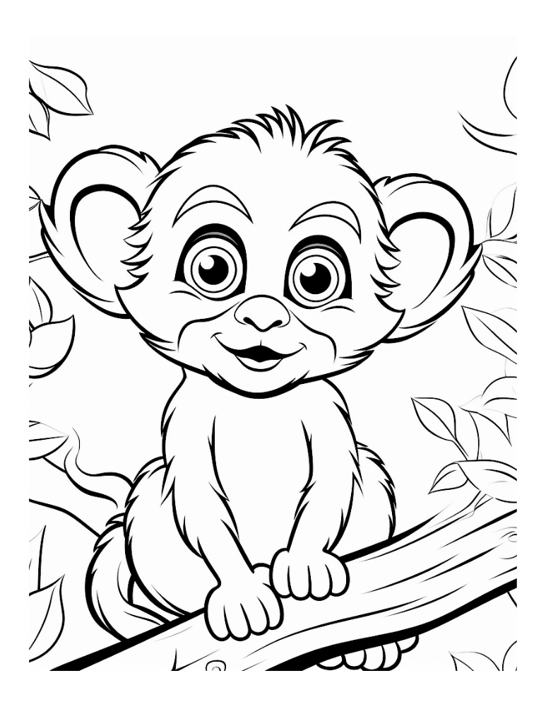 Monkey Coloring Sheet Free Printable
