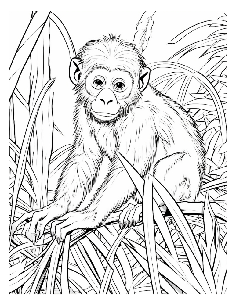 Monkey Coloring Page