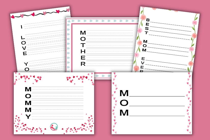 mother's day acrostic poem templates in color