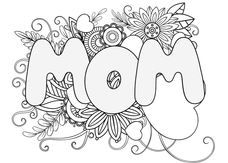 printable mother's day card to color