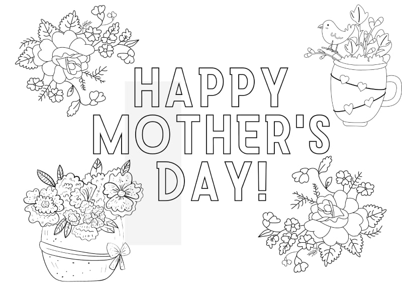 printable mother's day card to color