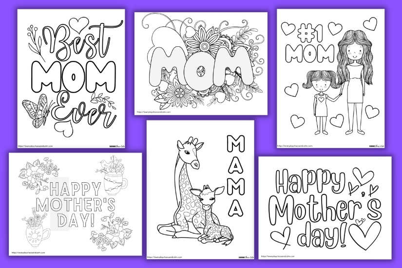 Mother's Day coloring pages example pages