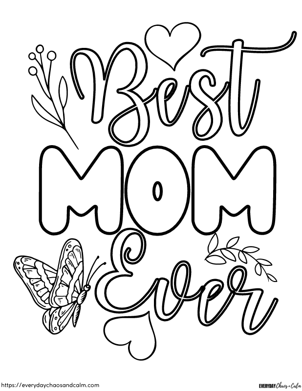 Mother's Day Coloring Page #2 Free printable Mother's Day coloring pages, pdf, for kids, print, download.