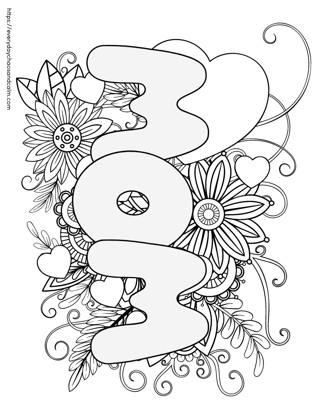 Mother's Day Coloring Page #3 Free printable Mother's Day coloring pages, pdf, for kids, print, download.