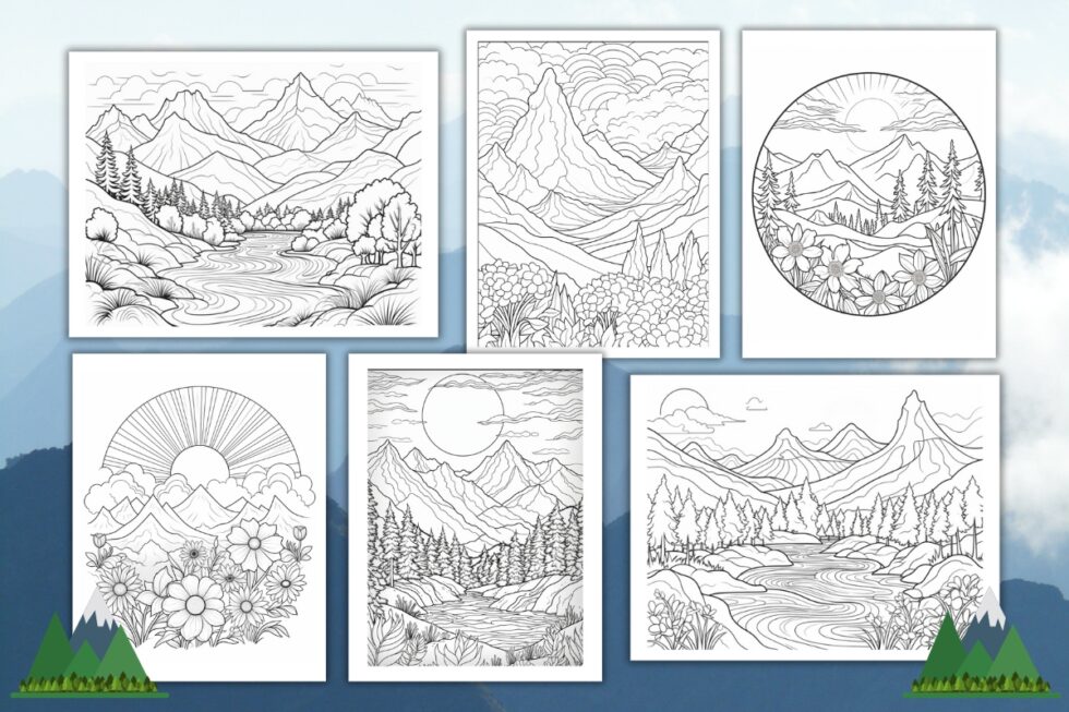 Free Mountain Coloring Pages For Kids And Adults