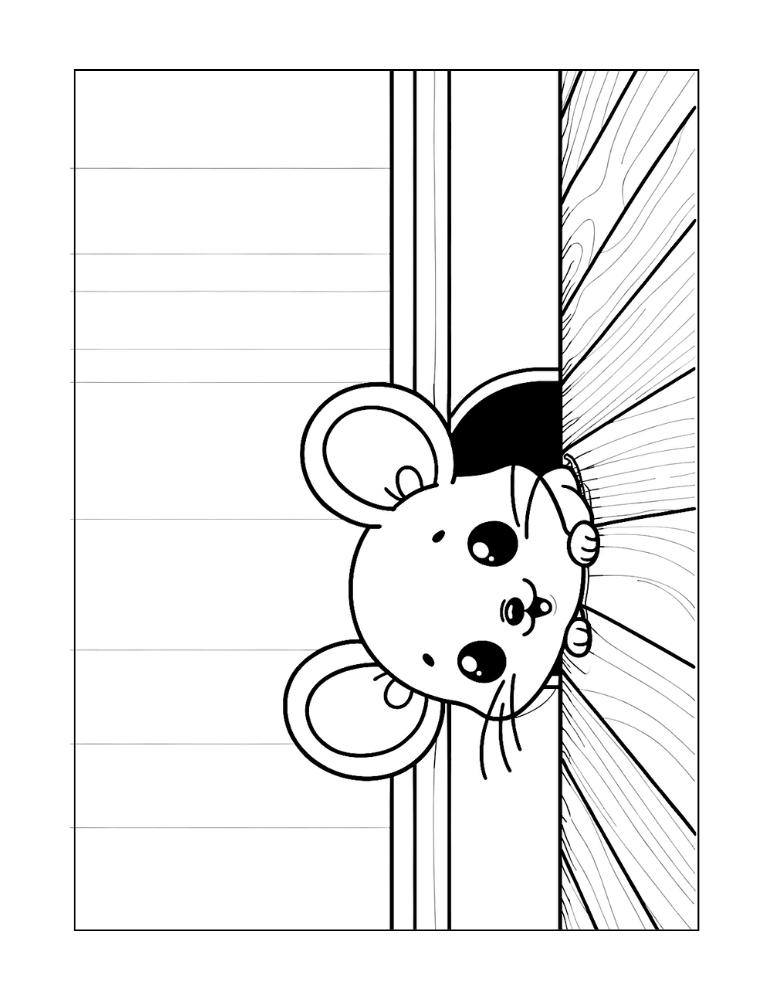 mouse coloring page, PDF, instant download, kids