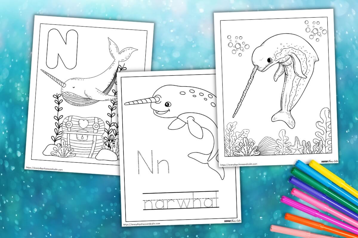 narwhal coloring pages examples 