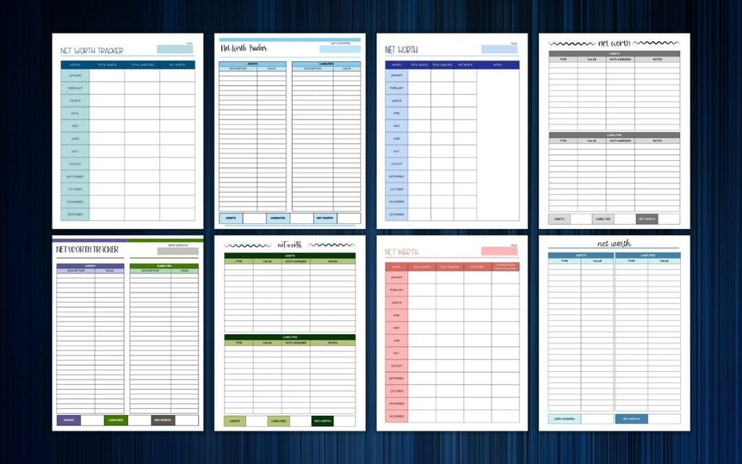 Printable Net Worth Trackers