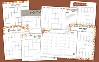 Free Printable November 2025 Calendars