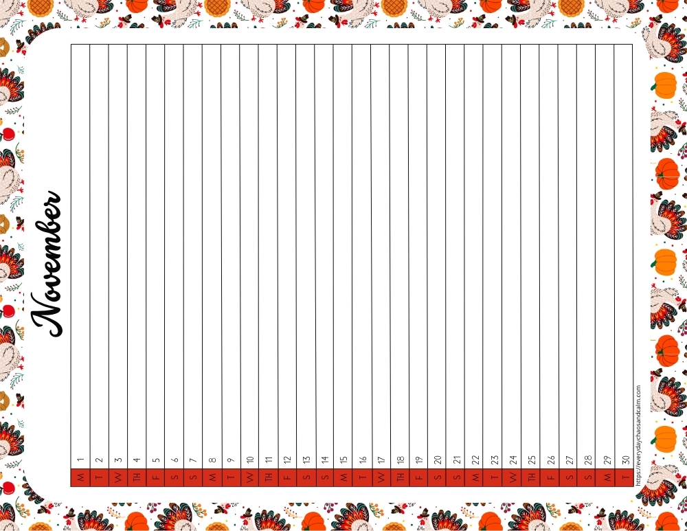 vertical printable November 2027