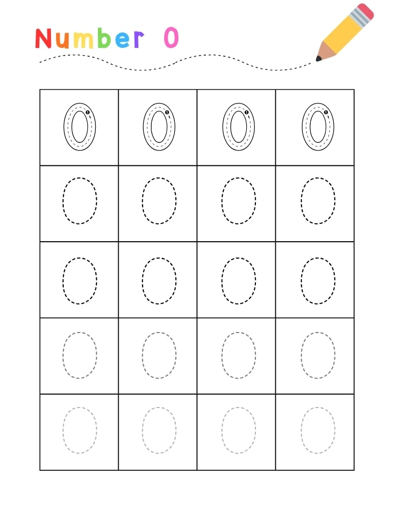  number o worksheet, education printable, PDF, instant download, kids