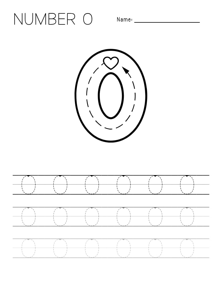  number o worksheet, education printable, PDF, instant download, kids
