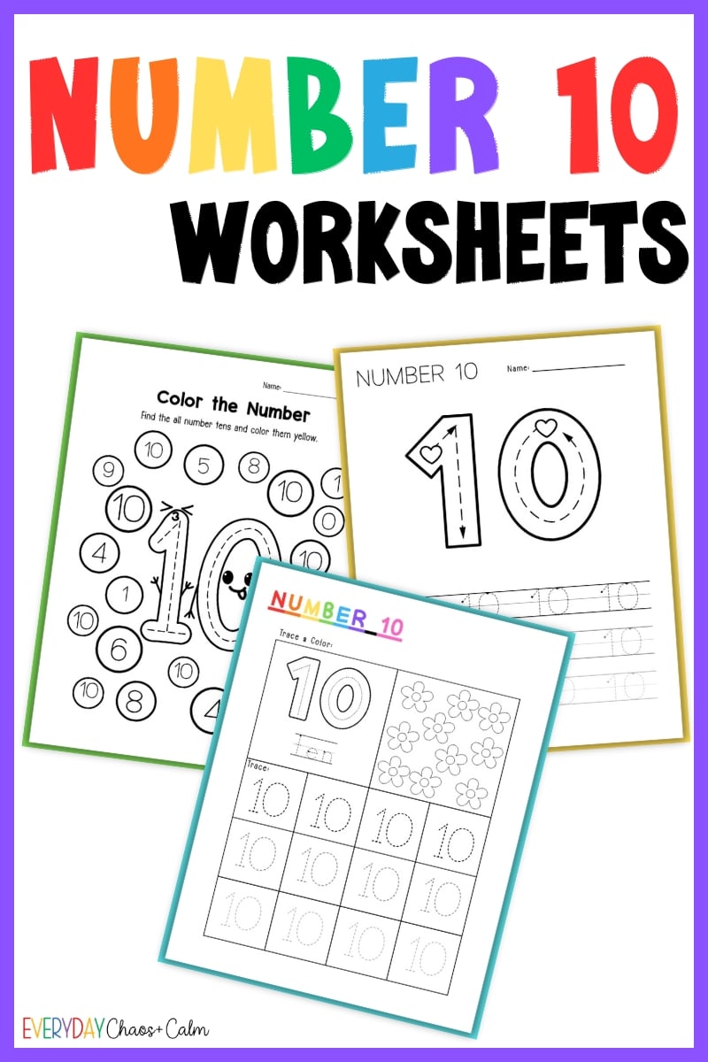 Printable Number 10 Worksheets