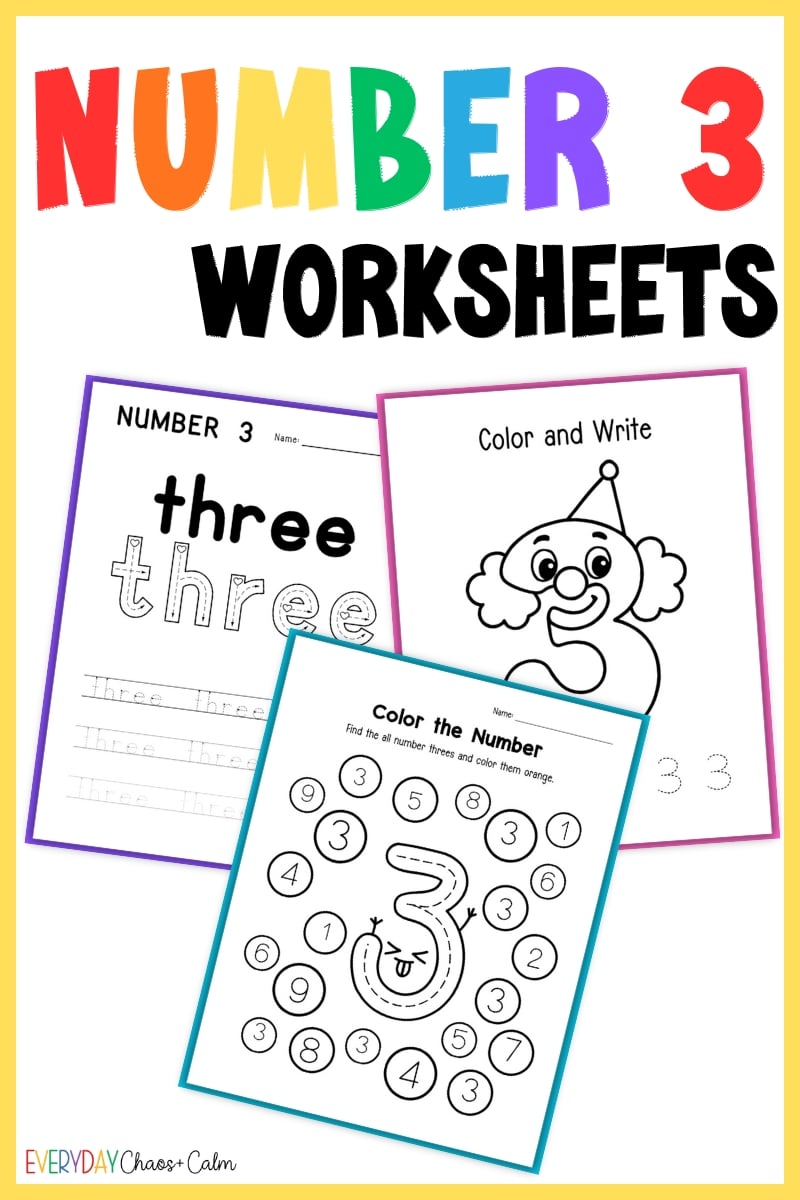 Number 3 Worksheets