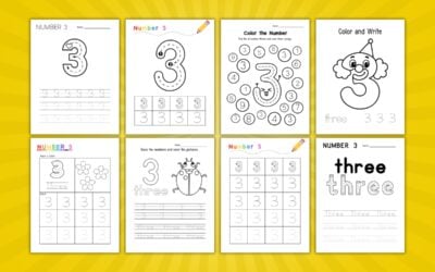 Printable Number 3 Worksheets