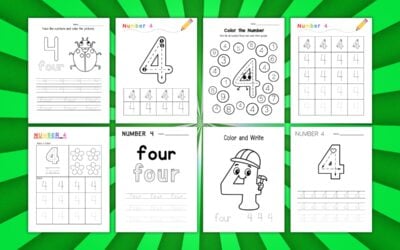 Printable Number 4 Worksheets