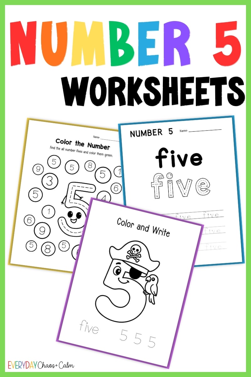 Printable Number 5 Worksheets