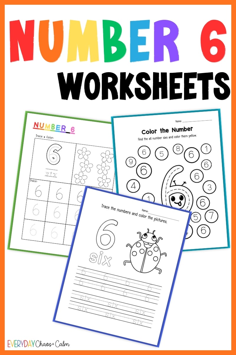 Printable Number 6 Worksheets