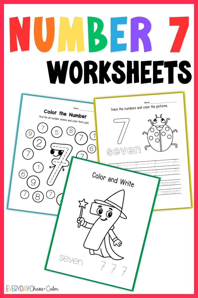 Printable Number 7 Worksheets