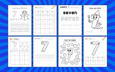 Printable Number 7 Worksheets