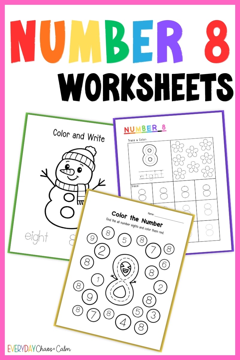 Printable Number 8 Worksheets